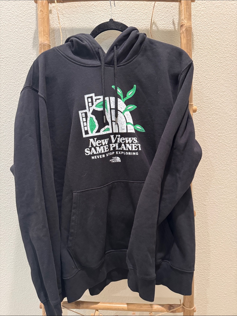 The North Face Men’s Black Graphic Hoodie - New Views, Same Planet